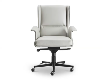 GARBO - Swivel leather and wood executive chair with armrests by i 4 Mariani - view 2